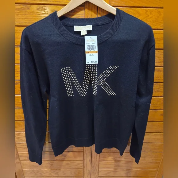 Michael Kors Black Crewneck Sweater with Logo Size S - Picture 1 of 4
